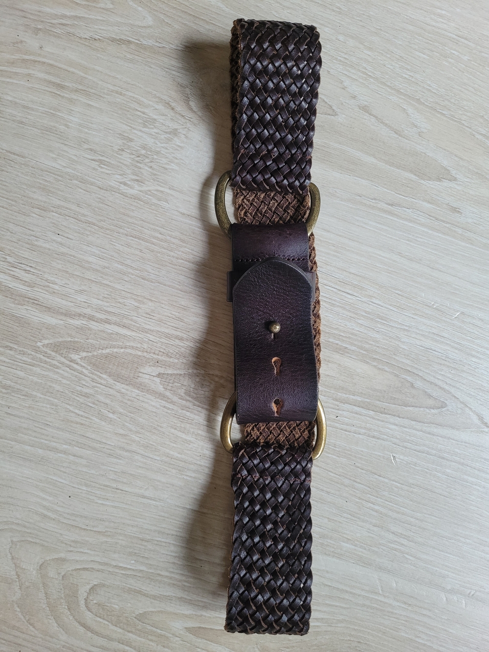 JCrew Vintage Braided Brown Leather Belt Size S - Picture 2 of 7